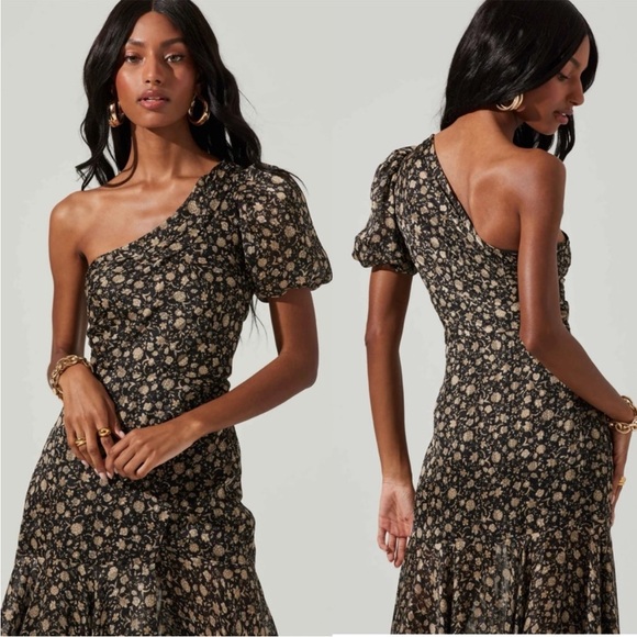 NWOT ASTR the Label Santorini Floral One
Shoulder Midi Ruffle Dress - Picture 2 of 15